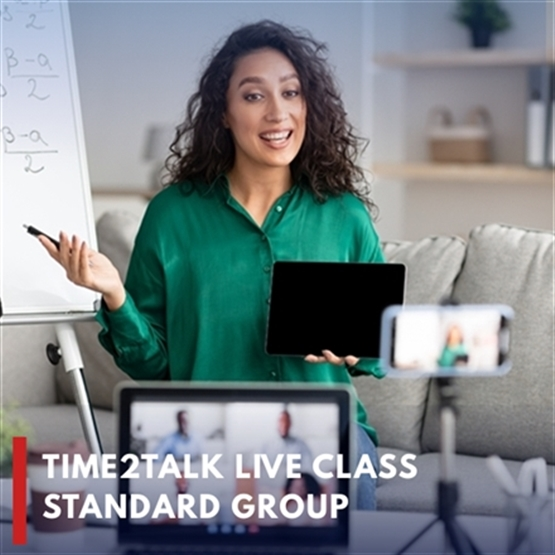 TIME2TALK LIVE CLASS STANDARD GROUP  (2 x 60 min/sem) EM BREVE
